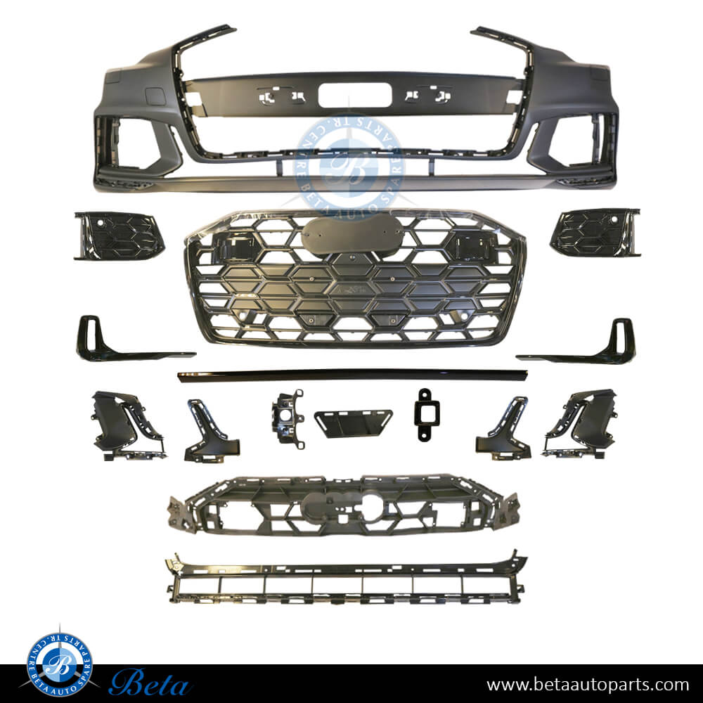 Front Bumper with PDC and Park Assist for Audi A6 S-Line 2024-Up models, Part Number 4K0807065 Front Bumper with PDC and Park Assist for Audi A6 S-Line 2024-Up models, Part Number 4K0807065